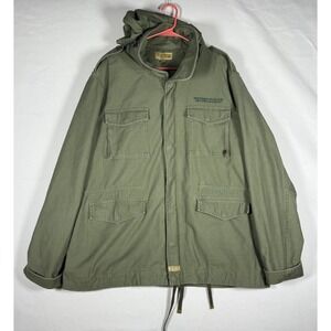 True Religion Superior Goods Hooded Jacket Men's 3XL Military Style Green